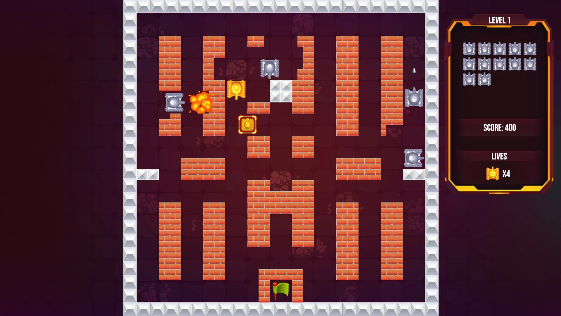 Tank Battle City War 1990 screenshot
